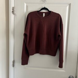 SPANX Air Essential Rich Burgundy Crew Neck Sweater